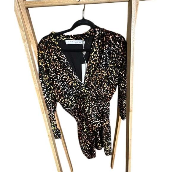 IRO Paris Mielan Leopard Print Velvet Mini Dress Multicolor Size 36 NWT - Picture 6 of 8